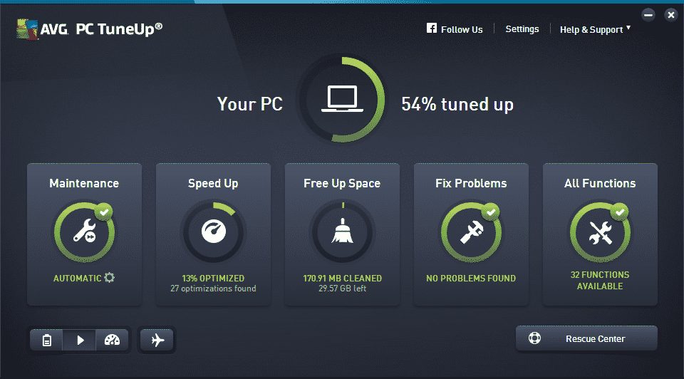 Используйте программу удаления и деактивации программ AVG PC TuneUp.