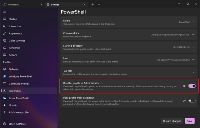 Всегда открывать PowerShell от имени администратора 2