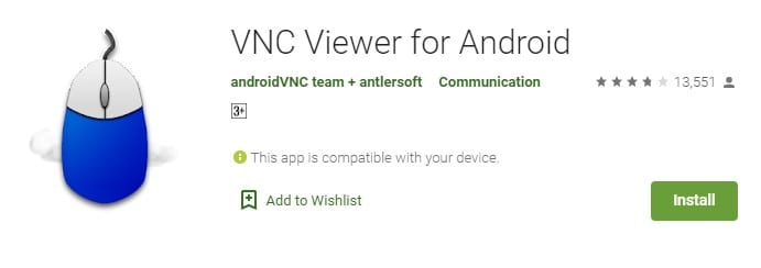 Android-просмотрщик VNC