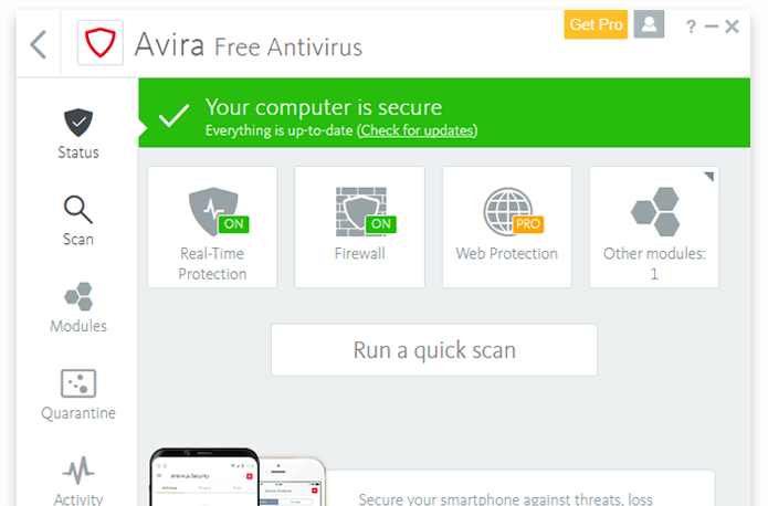 Бесплатный антивирус Avira