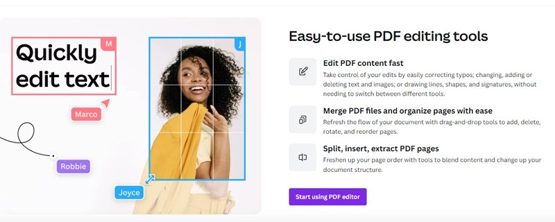 Бесплатный PDF-редактор Canva