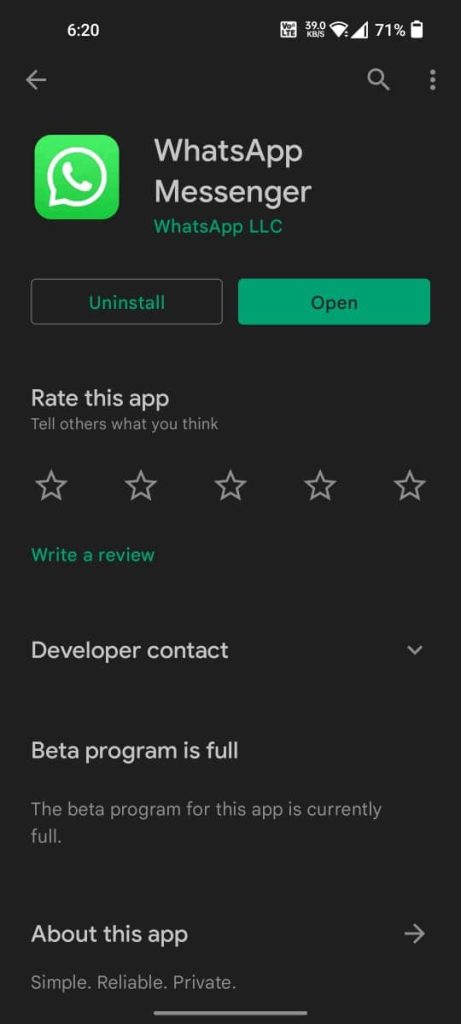 Приложение WhatsApp для Android