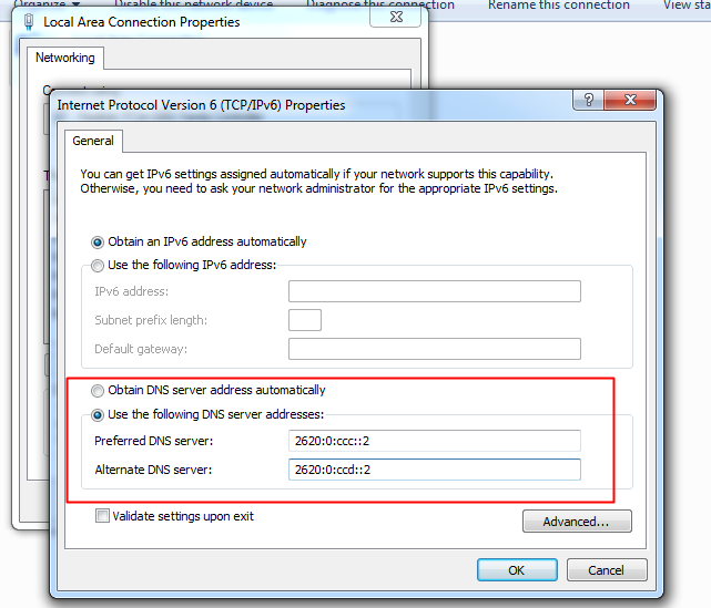 настроить IPV6