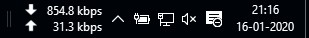 Измеритель скорости Интернета на панели задач Windows 10
