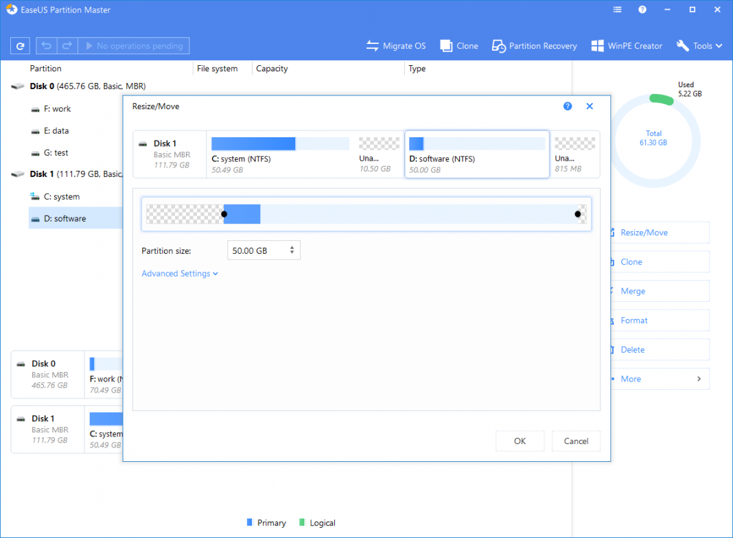 EaseUS Partition Master бесплатно