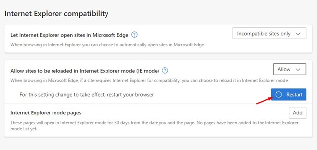 Включить режим Internet Explorer в Microsoft Edge