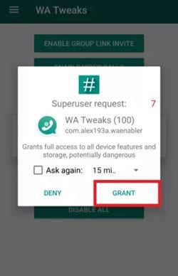 Включить функцию текстового статуса WhatsApp на Android