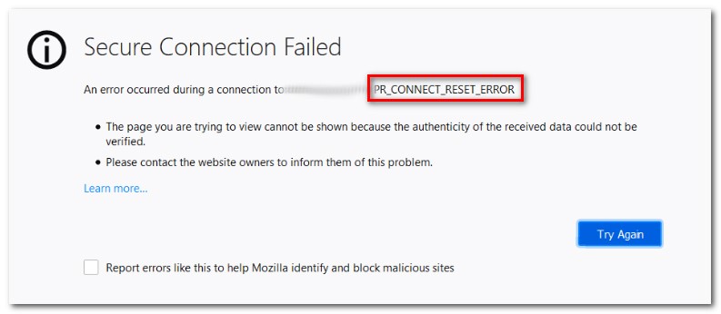 исправить PR_CONNECT_RESET_ERROR в Firefox