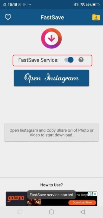 Использование FastSave для Instagram