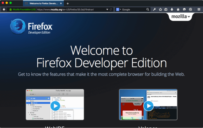 Возможности Firefox Developer Edition