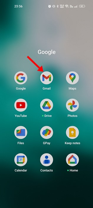 откройте приложение Gmail