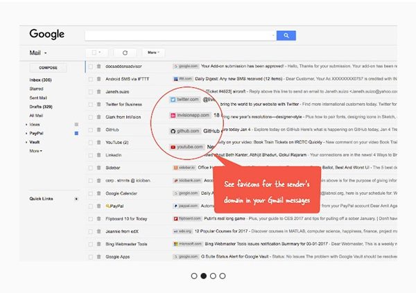 Иконки отправителей Gmail