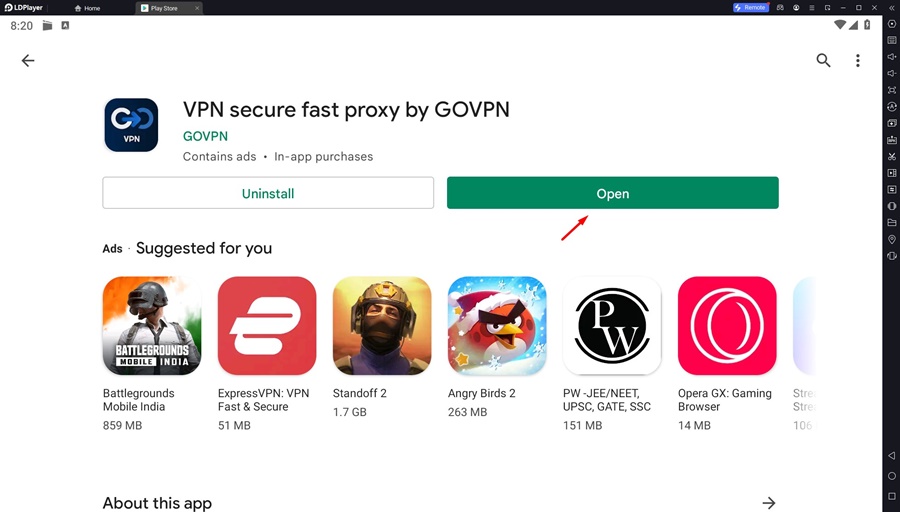 Приложение GoVPN