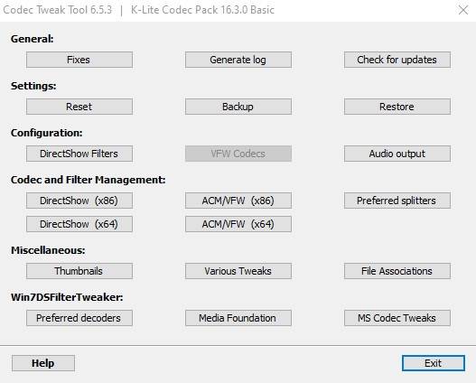 Скачать пакет кодеков K-lite для Windows