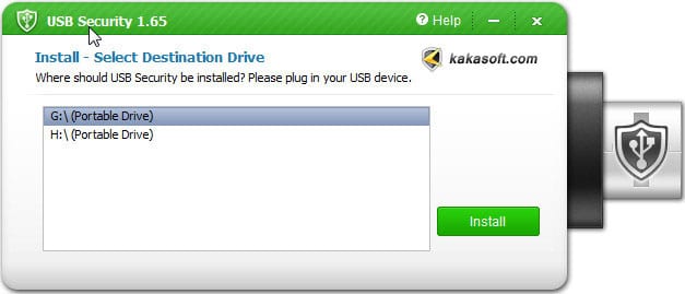 Дважды щелкните Kakasoft USB Security и установите его.