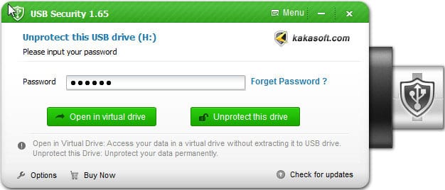 Использование Kakasoft USB Security