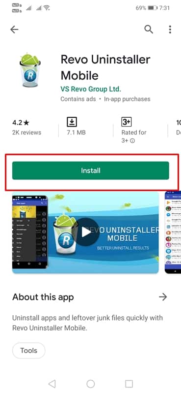 Установите Revo Uninstaller Mobile