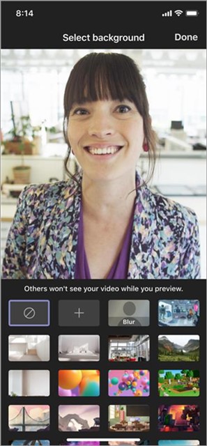 Размытие фона в Microsoft Teams на iPhone
