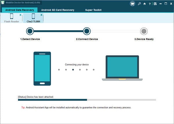 Включите режим отладки USB на вашем Android.