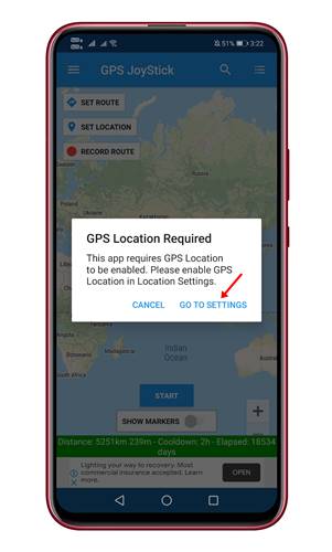 Включить определение местоположения по GPS