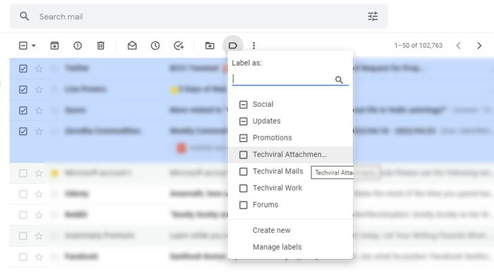 Ярлыки в Gmail