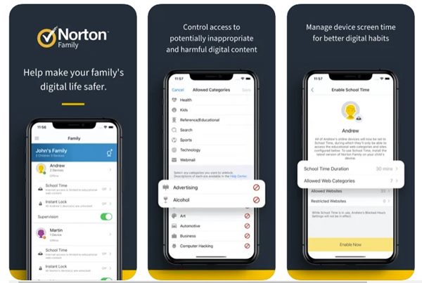 Родительский контроль Norton Family