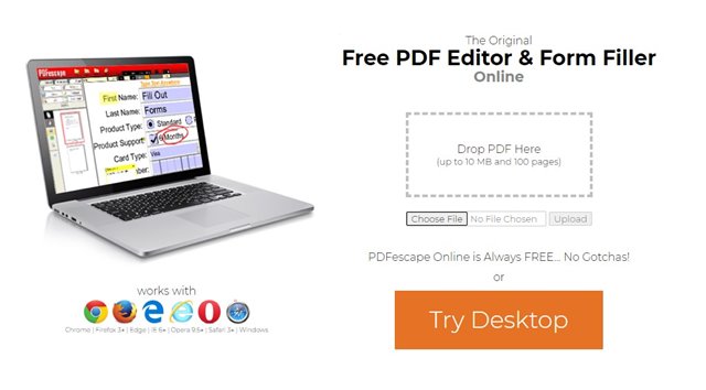 PDFescape PDF-редактор