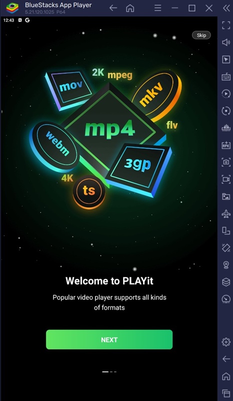 Запустите приложение PLAYit