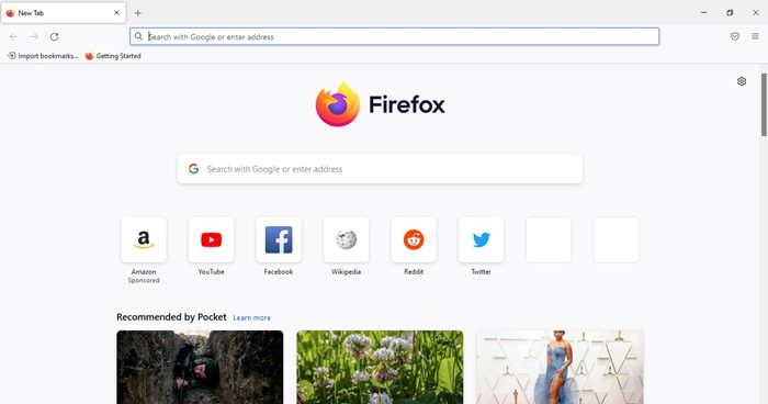 откройте веб-браузер Firefox