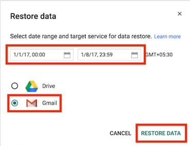 Восстановить навсегда удаленные письма Gmail Emailsq