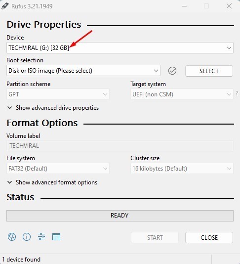 выберите свой USB-накопител<h3><span id=