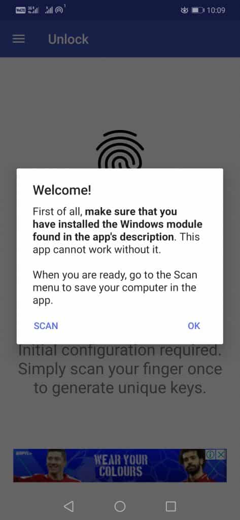 Удаленно разблокируйте компьютер с Windows с помощью сканера отпечатков пальцев на Android