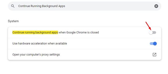 Запретить запуск фонового приложения при закрытии Chrome