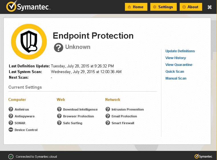 Защита конечных точек Symantec