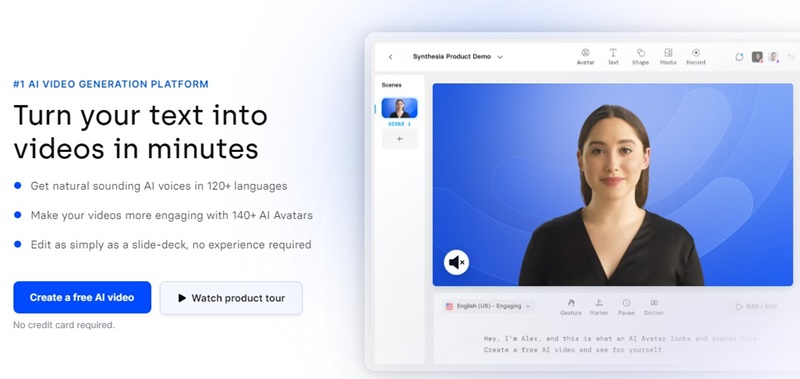 Synthesia: лучшие бесплатные создатели видео с искусственным интеллектом