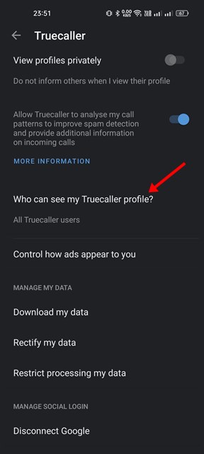 Кто может видеть мой профиль Truecaller?