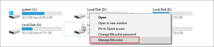 Выберите опцию «Управление BitLocker».