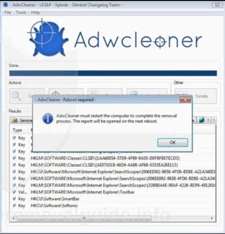 Использование ADWCleaner