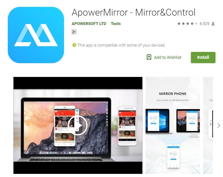 Использование ApowerMirror