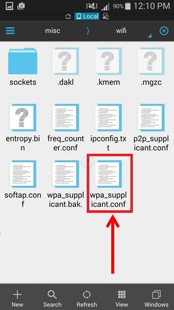 Откройте файл wpa_supplicant.conf.