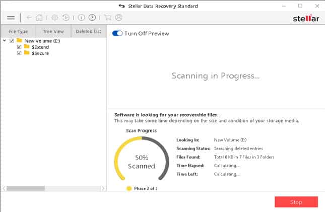 Использование Stellar Data Recovery