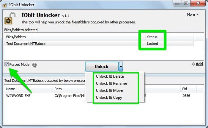 Использование iOBit Unlocker