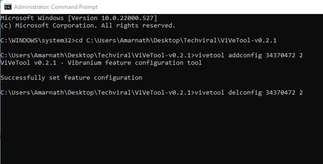 vivetool delconfig 34370472 2