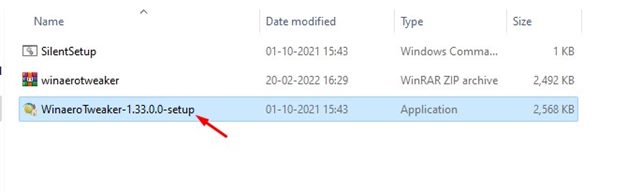 установите исполняемый файл WinaeroTweaker
