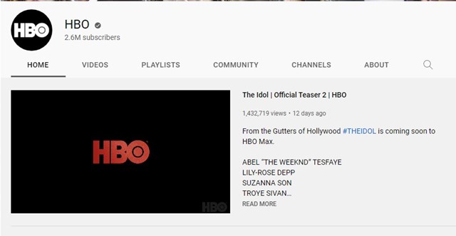 Смотрите шоу HBO на YouTube