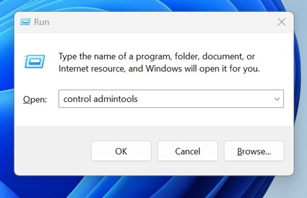 Откройте инструменты Windows с помощью диалогового окна «Выполнить».