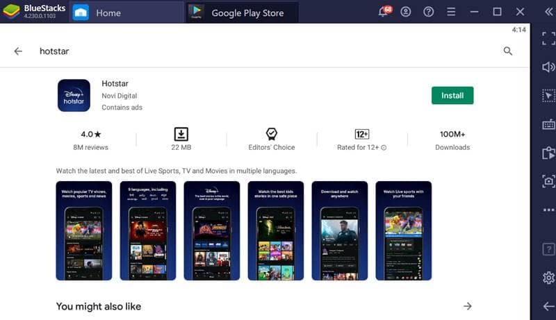 Hotstar для ПК Bluestacks