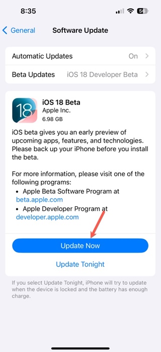 Бета-версия iOS 18 для разработчиков