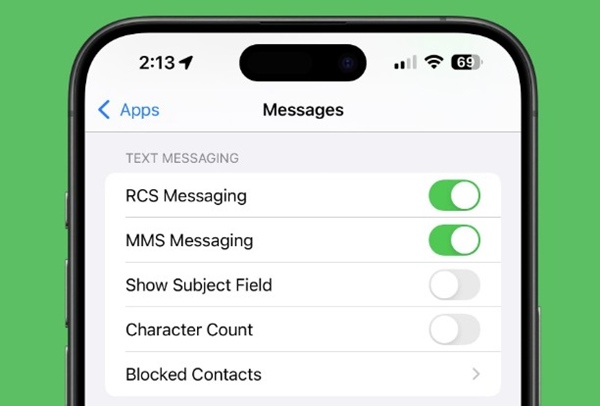 Включить RCS на iPhone